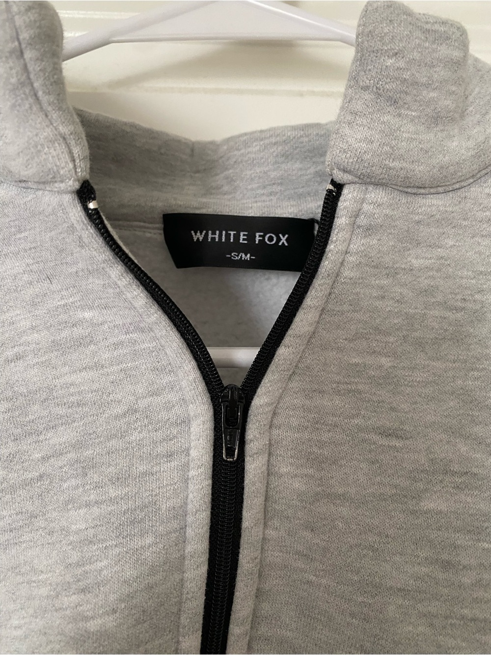 White Fox Caught Up With You Zip Front Sweater Grey Marle - Picture 5 of 6
